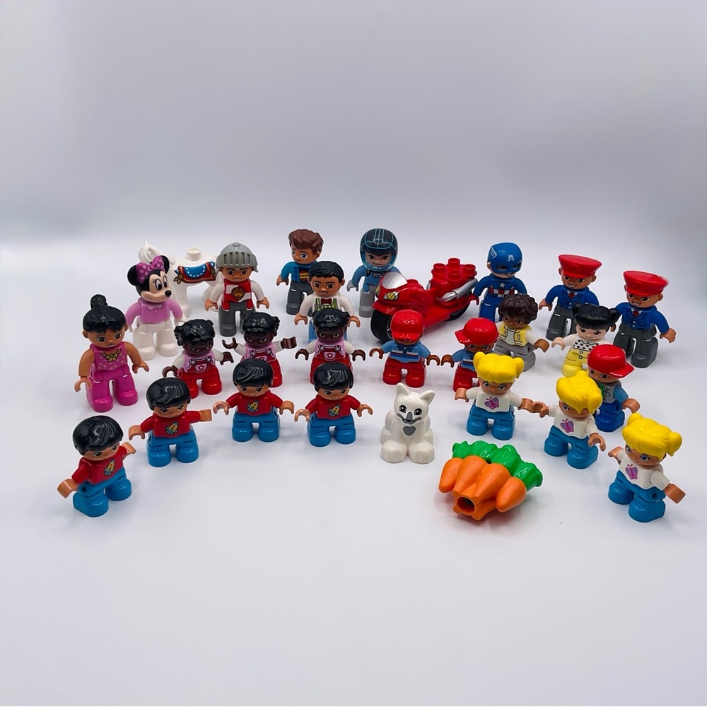 Lego Duplo Figures Toy Lot Motorcycle Boy Man Kids Evil Knievel Knight Community